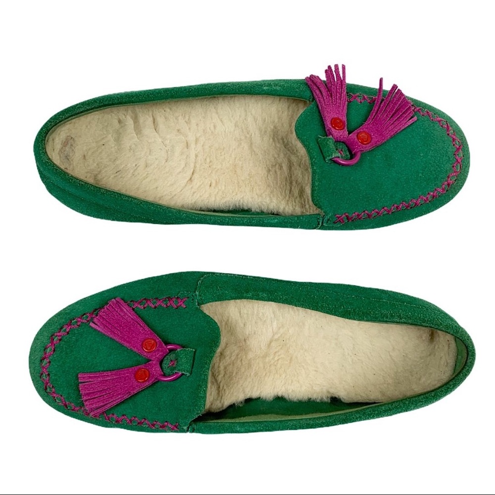 UGG suede shearling lined shoe slipper loafer